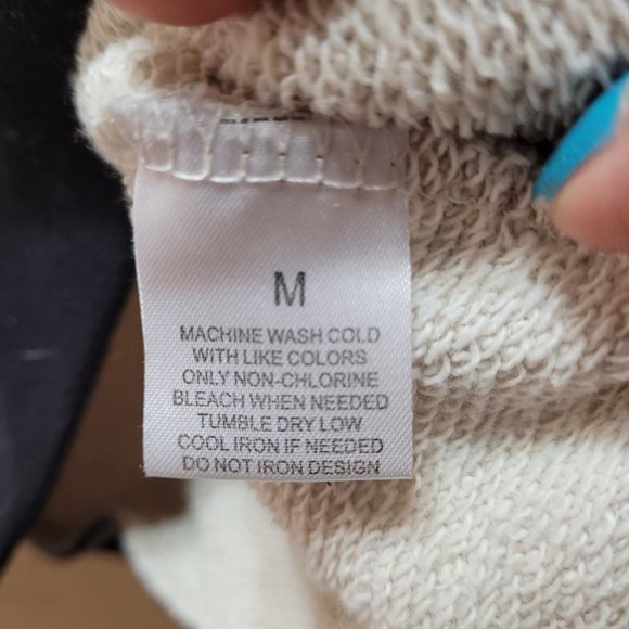 Star Wars Women's Med May The Force Oversized Sweater Top Oatmeal Black Textured - Picture 7 of 7